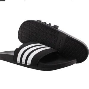 Adidas Black & White ADILETTE SLIDES sandals NWT Men’s 5 Woman’s 6